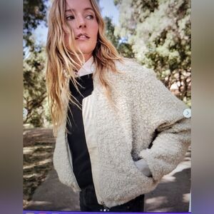 Amour Vert Jarrel Bomber Jacket Sherpa Boucle Women's  SMALL